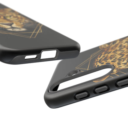 Leopard Phone Case – Black Gold Leopard Head Luxury Animal Tough Case