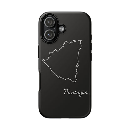 Nicaragua Outline Phone Case – Minimal Country Map Tough Case (iPhone, Samsung, Pixel)