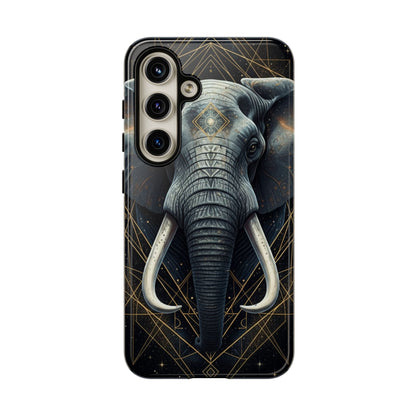 Elephant Mandala Phone Case – Black and Gold Spiritual Elephant Tough Protective Case