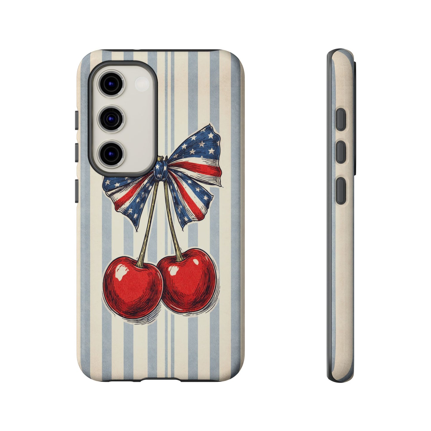 Patriotic Cherry Phone Case Americana Coquette Aesthetic iPhone Samsung