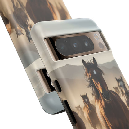 Running Horses Phone Case | Wild Mustang Herd Tough Protective Cover