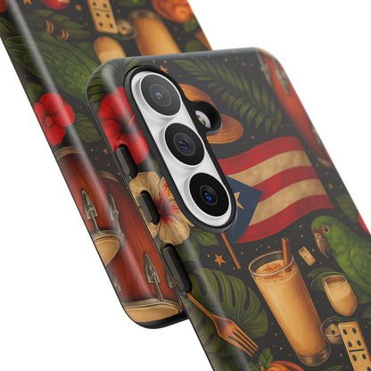 Puerto Rican Culture Phone Case | Boricua Icons Caribbean Aesthetic Tough Protective Case