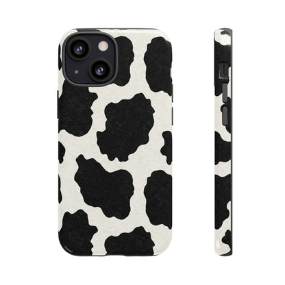 Black & White Cow Print Phone Case | Aesthetic Tough Protective Case