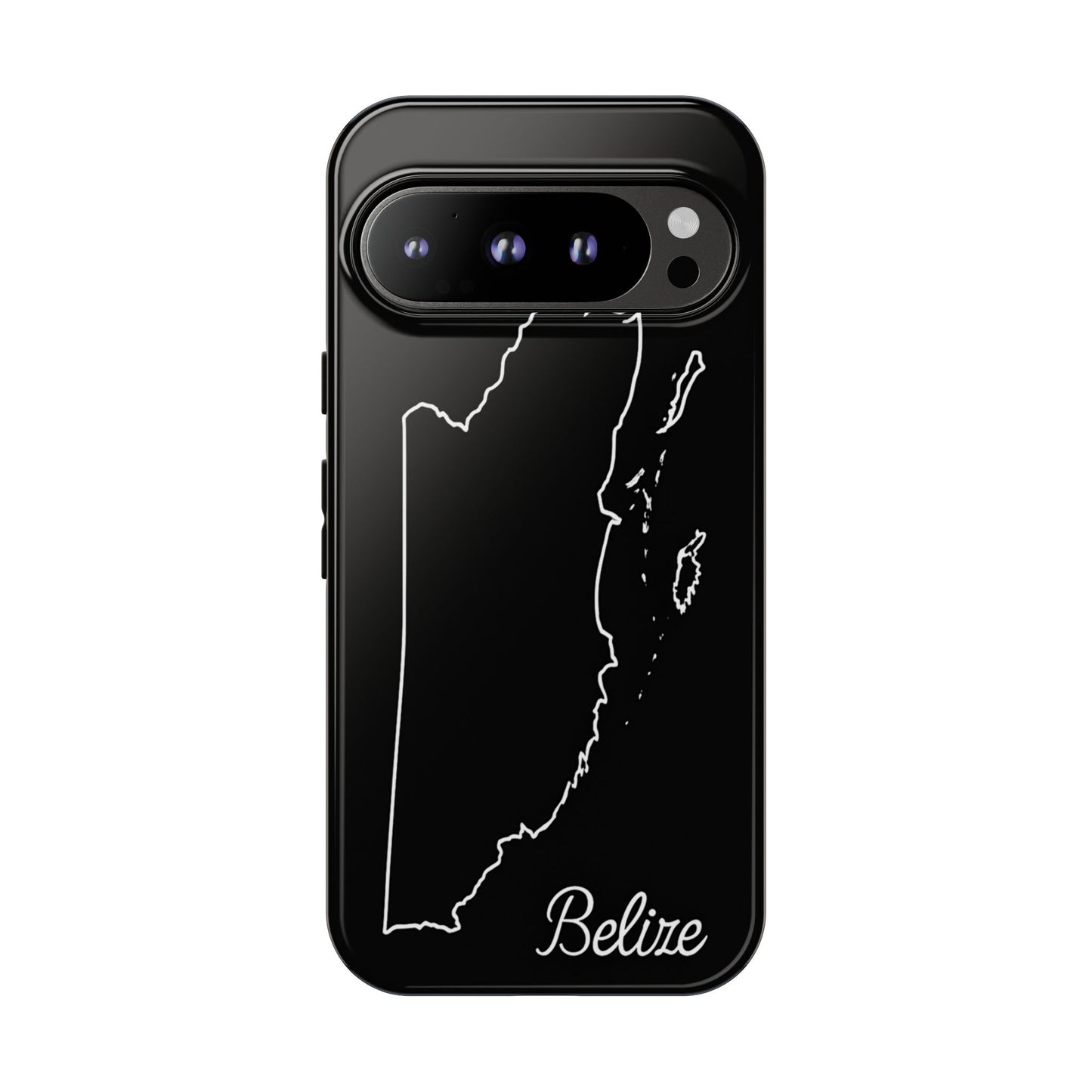 Belize Outline Phone Case – Minimal Country Map Tough Case (iPhone, Samsung, Pixel)