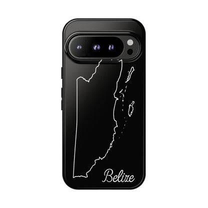Belize Outline Phone Case – Minimal Country Map Tough Case (iPhone, Samsung, Pixel)