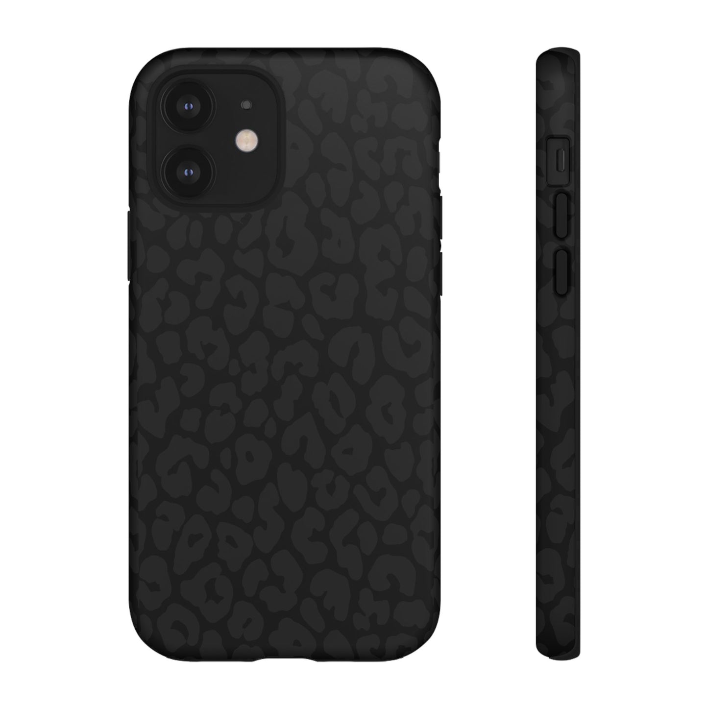 Black Leopard Phone Case | Black on Black Leopard Print Tough iPhone & Samsung Case | Matte or Glossy Protective Cover