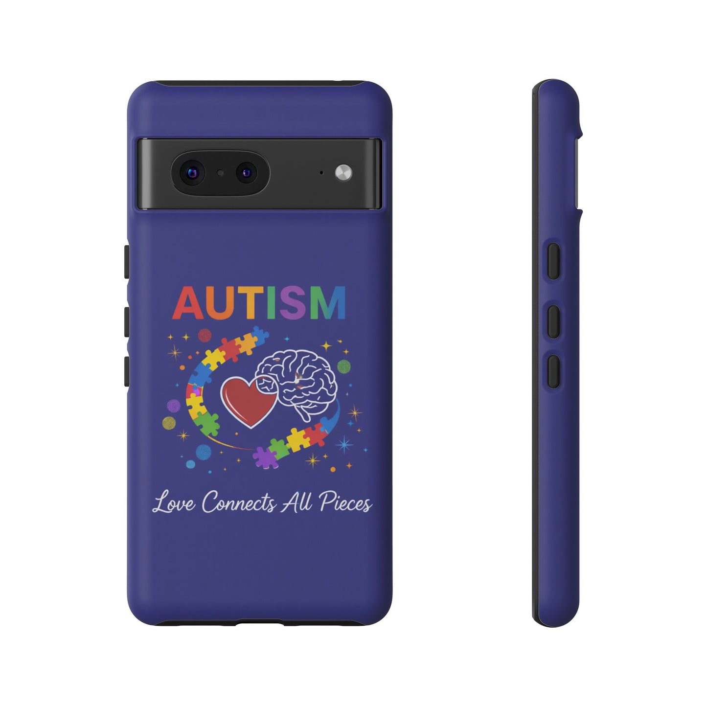 Autism Awareness Tough Case – "Love Connects All Pieces" Phone Case for Iphone, Samsung Galaxy and Pixel