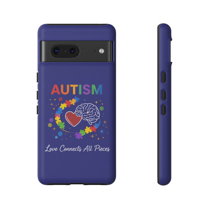 Autism Awareness Tough Case – "Love Connects All Pieces" Phone Case for Iphone, Samsung Galaxy and Pixel