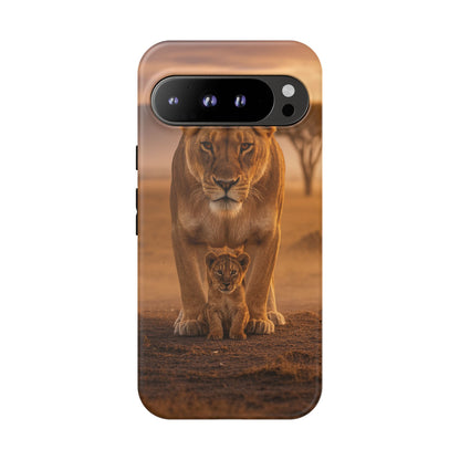 Lioness & Cub Phone Case | Safari Wildlife Tough Case for iPhone & Samsung