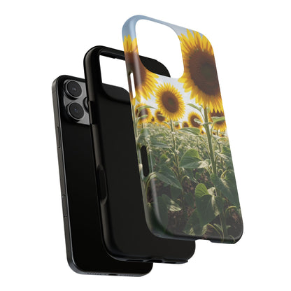 Sunflower Field Phone Case | Golden Hour Floral Aesthetic | Bright Summer Tough Case