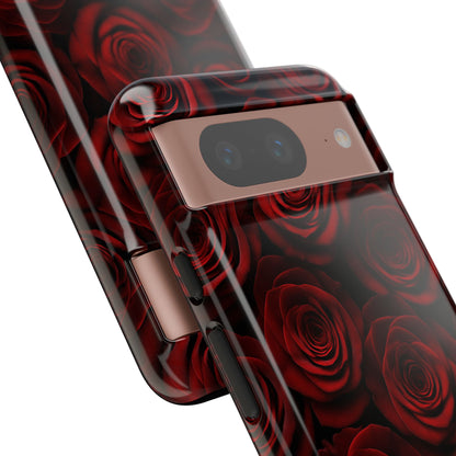 Dark Red Rose Phone Case – Gothic Floral Tough Case (iPhone, Samsung, Pixel)
