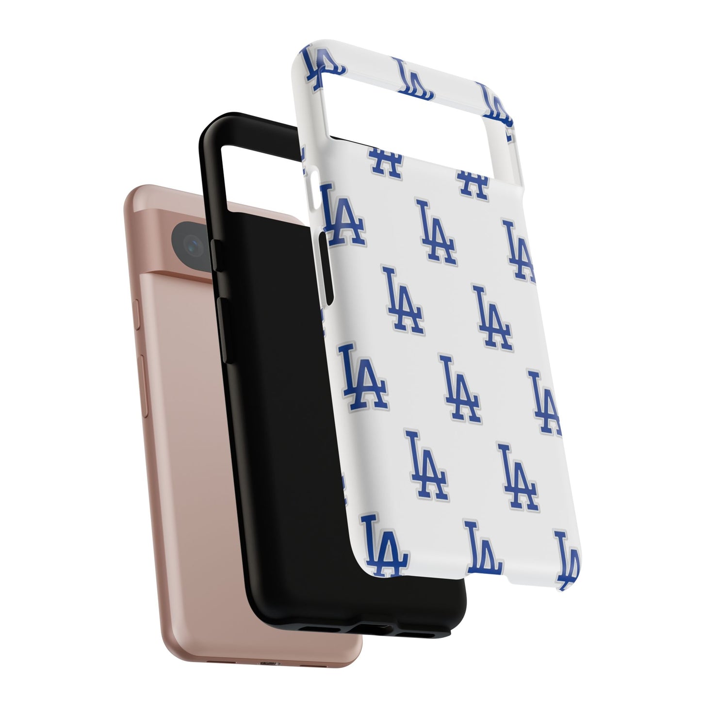 Blue LA Monogram Pattern Phone Case | Minimal Baseball Inspired Tough Cover