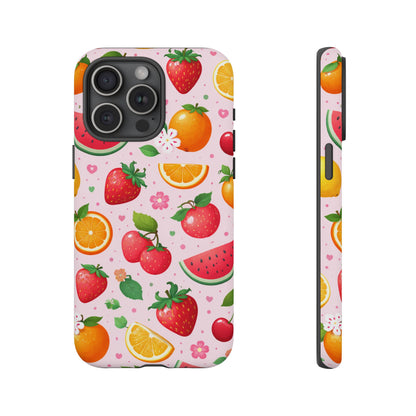 Fruit Phone Case – Tough Shockproof, Strawberry Cherry Citrus Summer Design for Iphone, Samsung Galaxy and Pixel