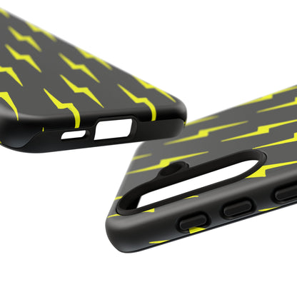 Yellow Lightning Bolt Tough Phone Case | Bold Electric Pattern Case for Iphone, Samsung Galaxy and Pixel