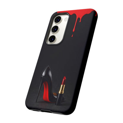 Dark Feminine Red Drip Phone Case – Gothic Glam Tough Cover