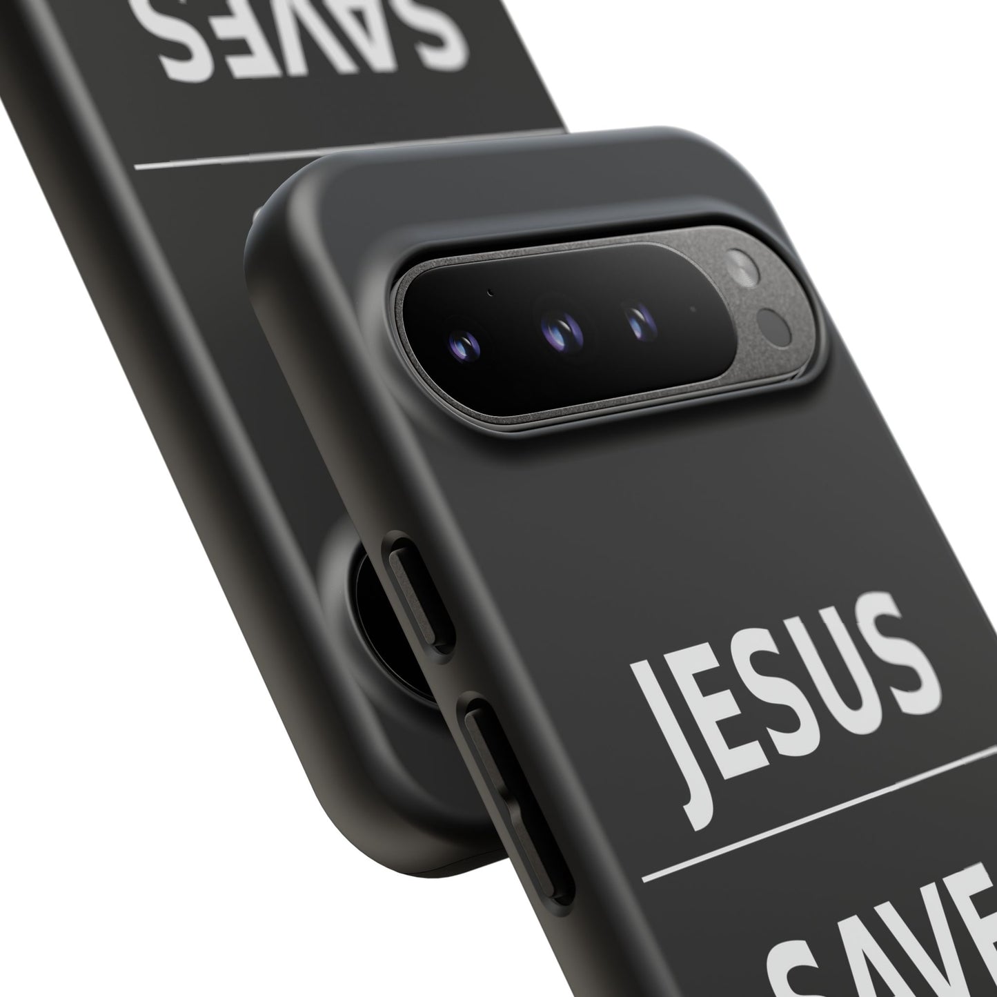 Jesus Saves Phone Case Christian Religious Minimalist Black Tough Cover