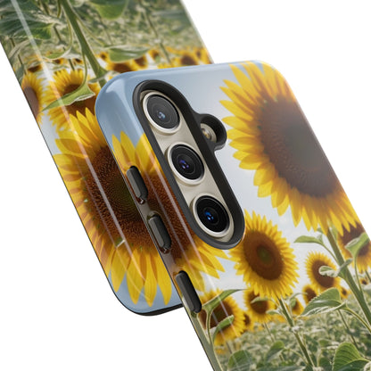 Sunflower Field Phone Case | Golden Hour Floral Aesthetic | Bright Summer Tough Case