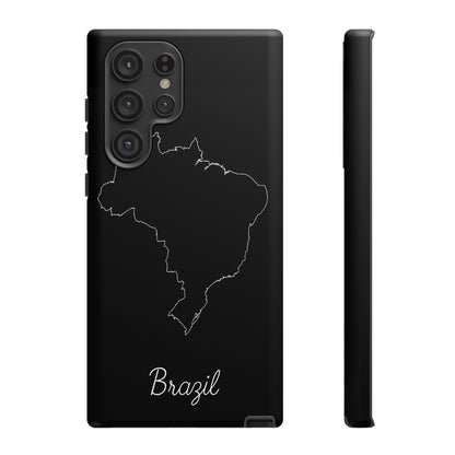 Brazil Outline Phone Case – Minimal Country Map Tough Case (iPhone, Samsung, Pixel)
