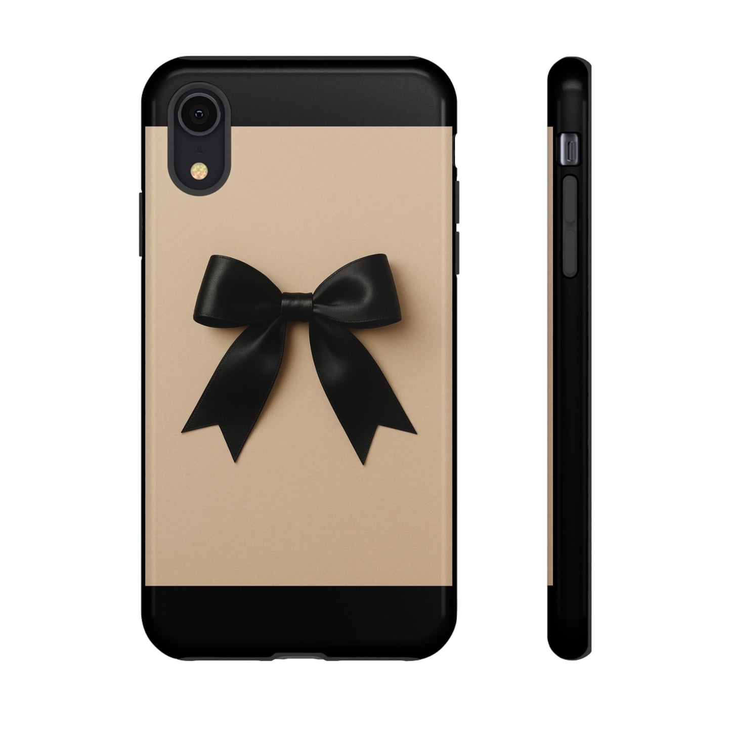 Black Bow Phone Case | Elegant Coquette Bow Design | Chic Neutral Tough Case for iPhone & Samsung
