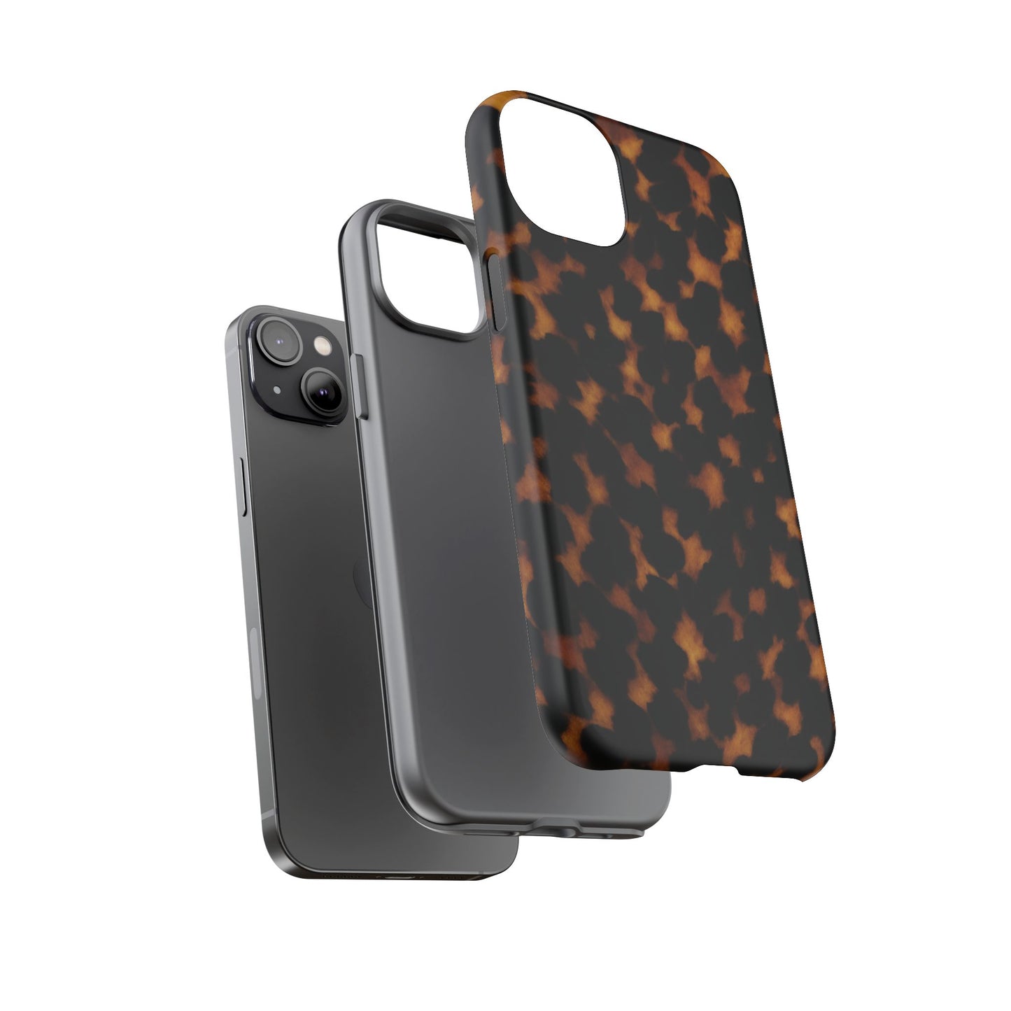 Tortoiseshell Pattern Tough Phone Case | Classic Leopard-Style Protective Cover