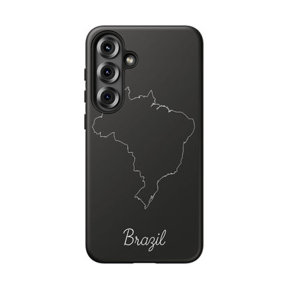 Brazil Outline Phone Case – Minimal Country Map Tough Case (iPhone, Samsung, Pixel)
