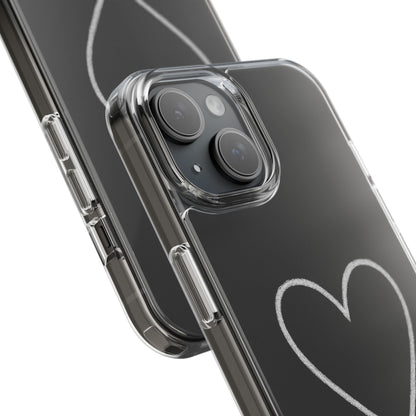 Minimal Hand-Drawn Heart Clear Phone Case | Aesthetic Clear Protective Case