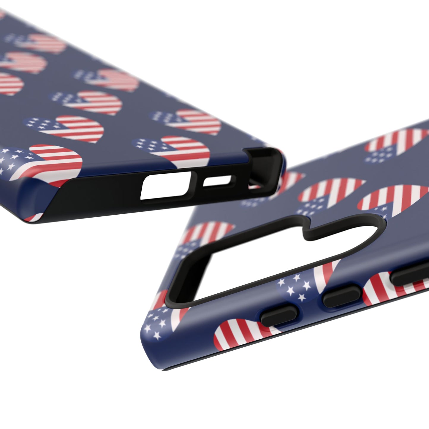 Patriotic American Flag Heart Phone Case – Tough Shockproof, USA Stars & Stripes for Iphone, Samsung Galaxy and Pixel