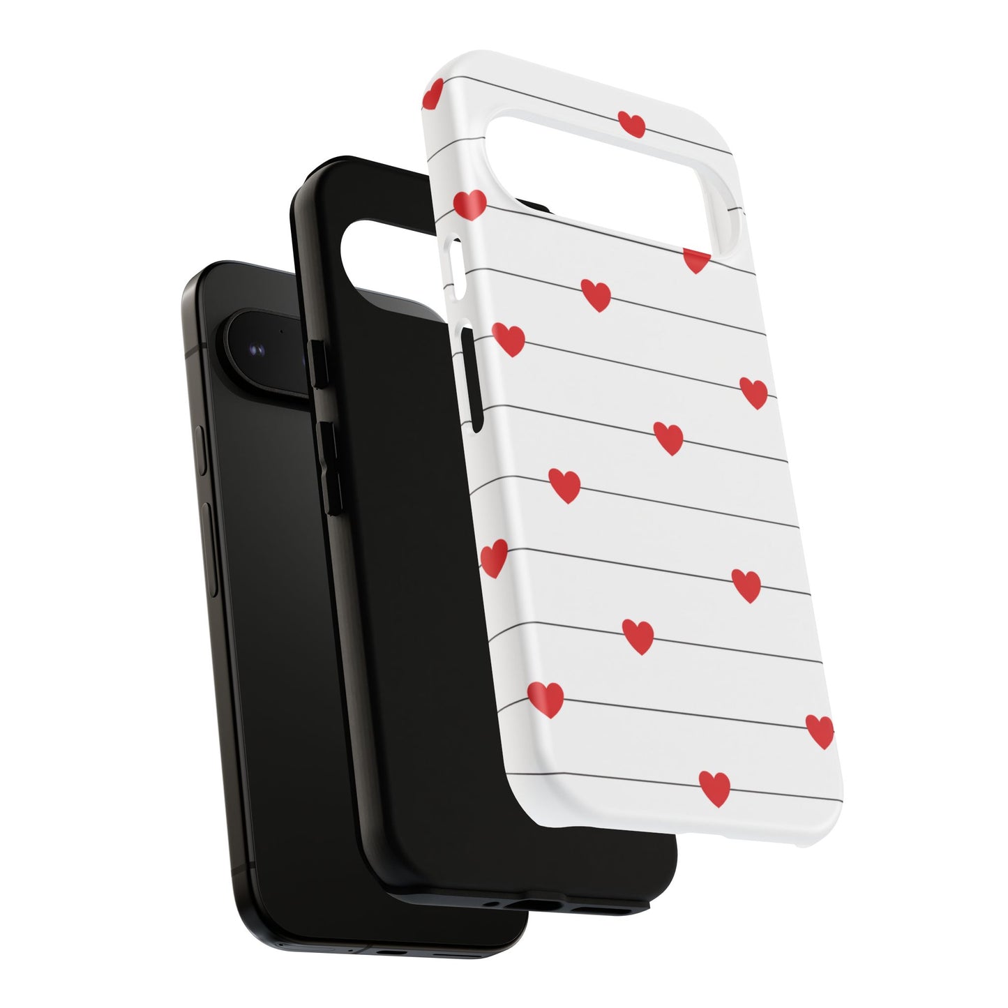 Red Heart Stripe iPhone Case | Tough Shockproof Love Aesthetic Cover