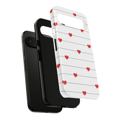 Red Heart Stripe iPhone Case | Tough Shockproof Love Aesthetic Cover