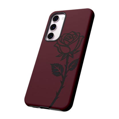 Black Rose Burgundy iPhone Case | Dark Aesthetic Shockproof Protective Cover