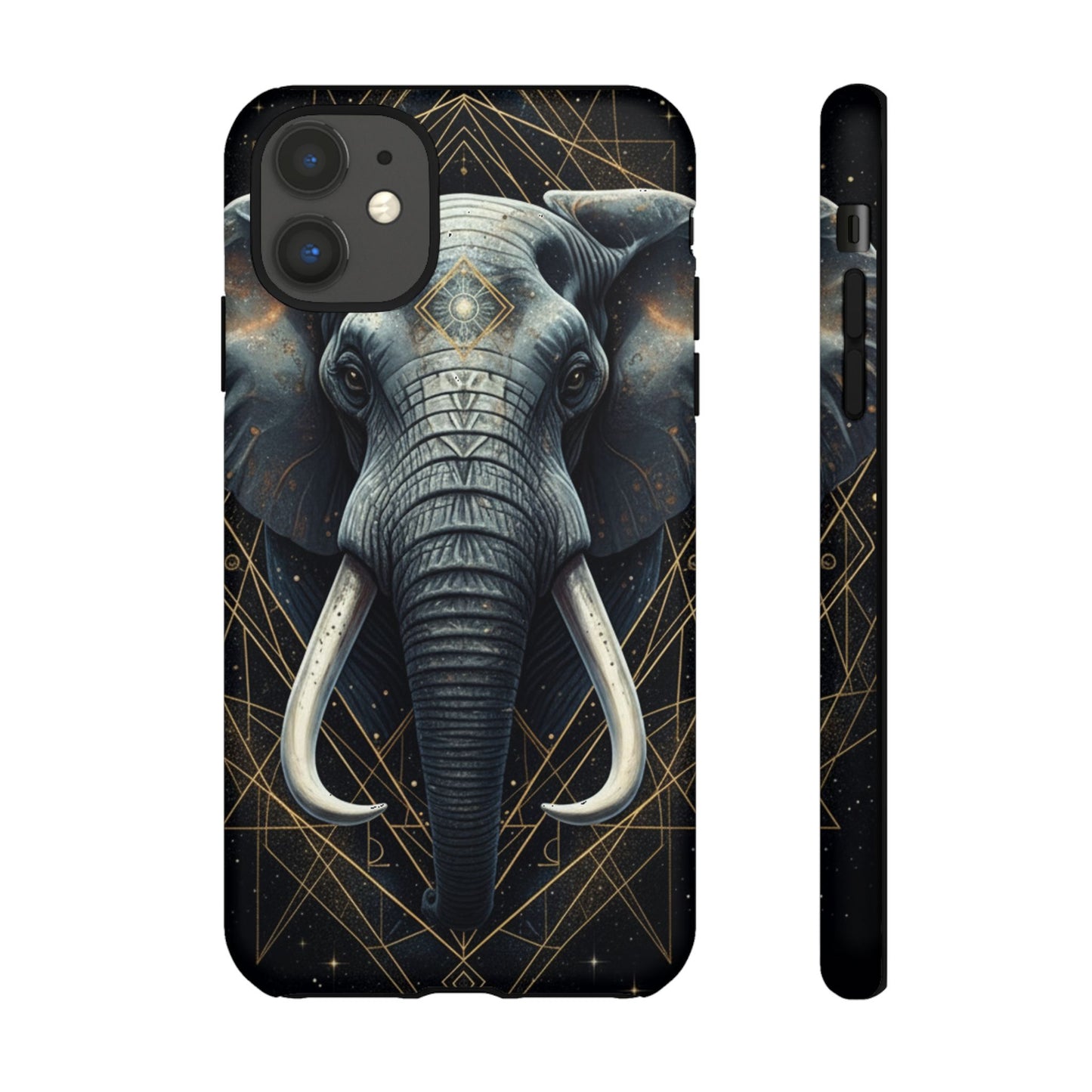 Elephant Mandala Phone Case | Minimal Gold Accent Tough Case