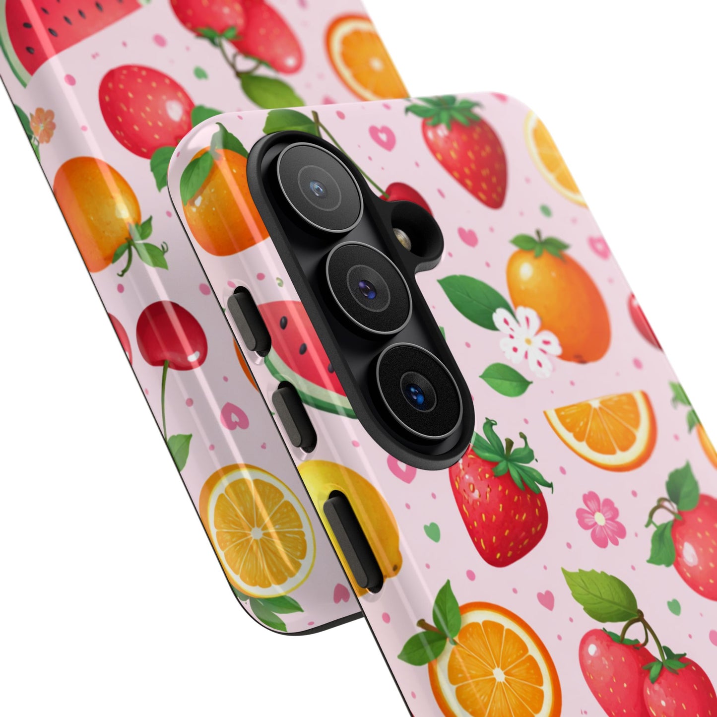 Fruit Phone Case – Tough Shockproof, Strawberry Cherry Citrus Summer Design for Iphone, Samsung Galaxy and Pixel