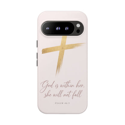 Psalm 46:5 God Is Within Her Christian Cross Phone Case Faith Gift