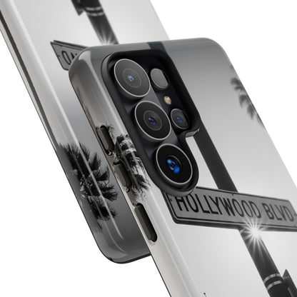 Hollywood Blvd Phone Case | Vintage Los Angeles Street Sign | Black & White LA Aesthetic