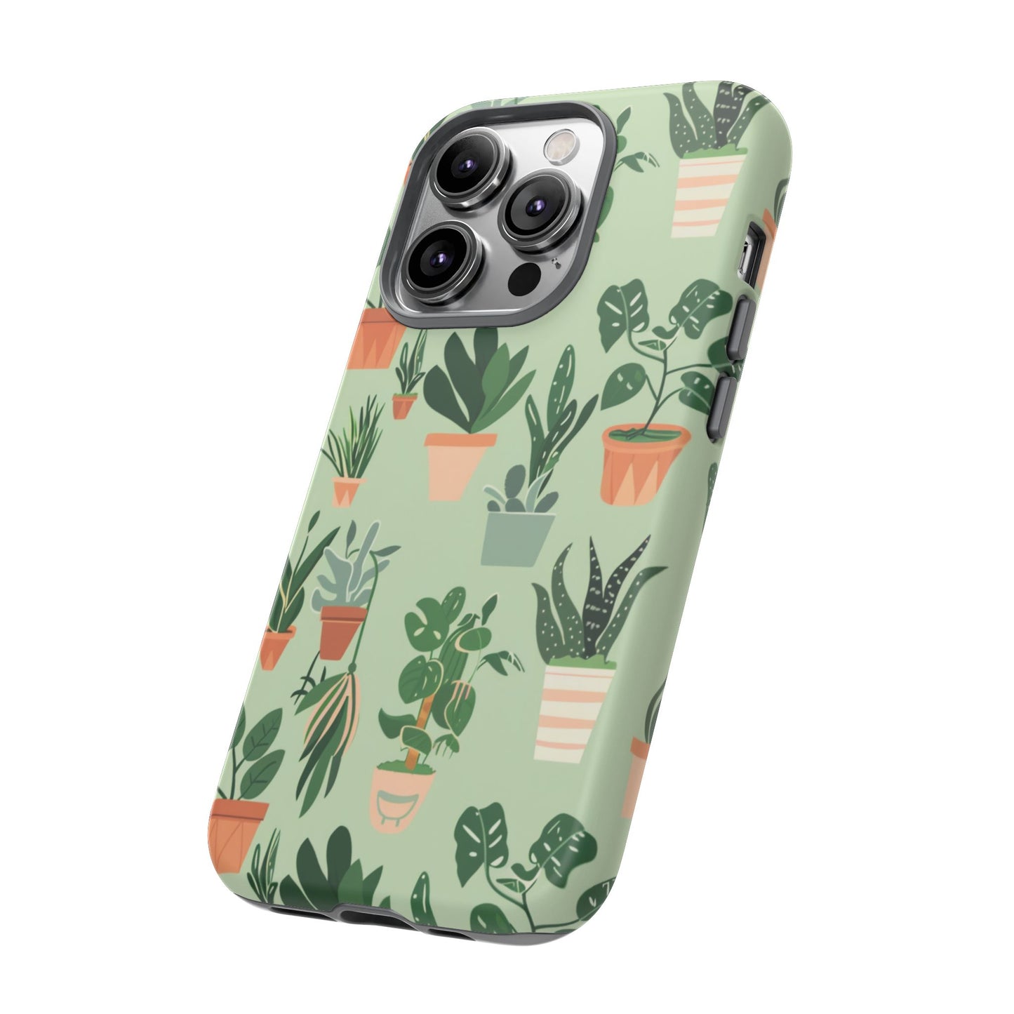 Plant Lover Phone Case | Cute Potted Plants Pattern | Botanical Aesthetic Tough Case