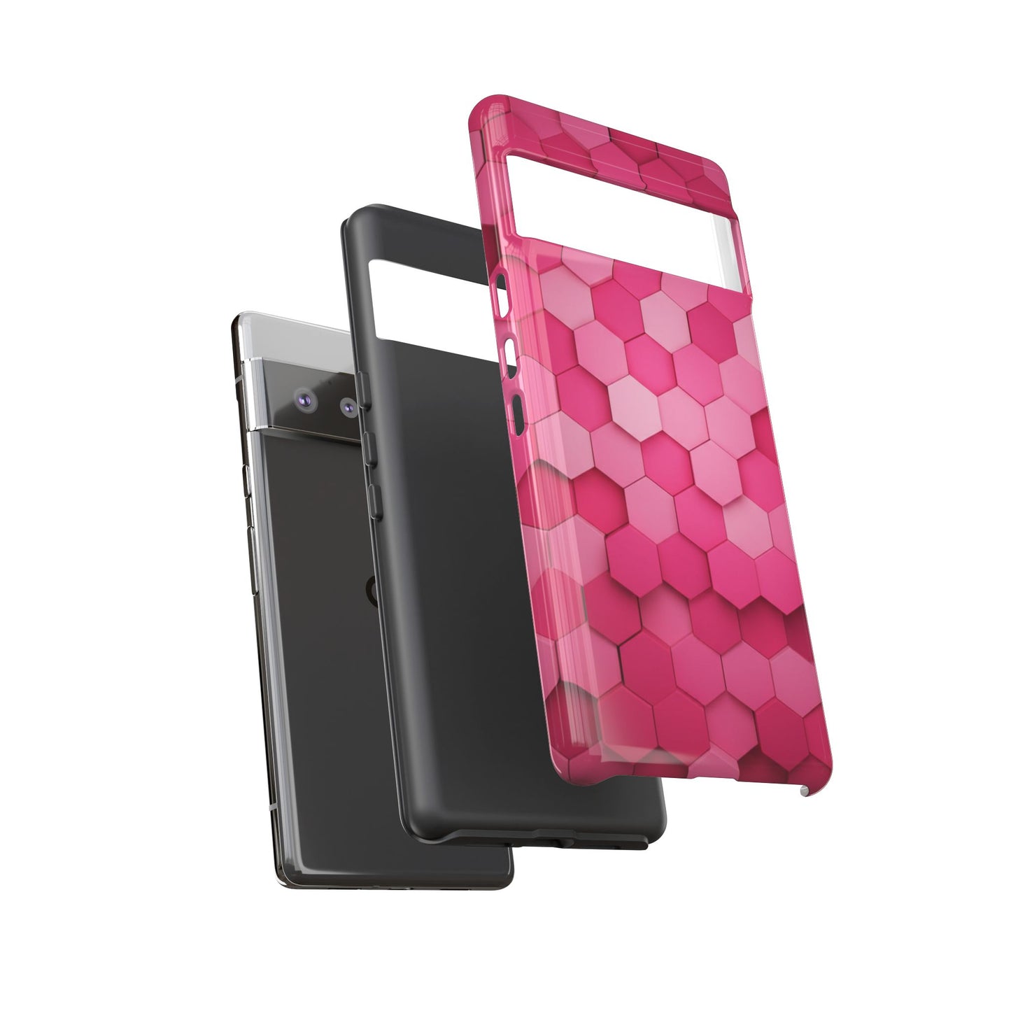 Hot Pink Hexagon Phone Case | Honeycomb Geometric Aesthetic | Cute Pink iPhone & Samsung Tough Protective Case