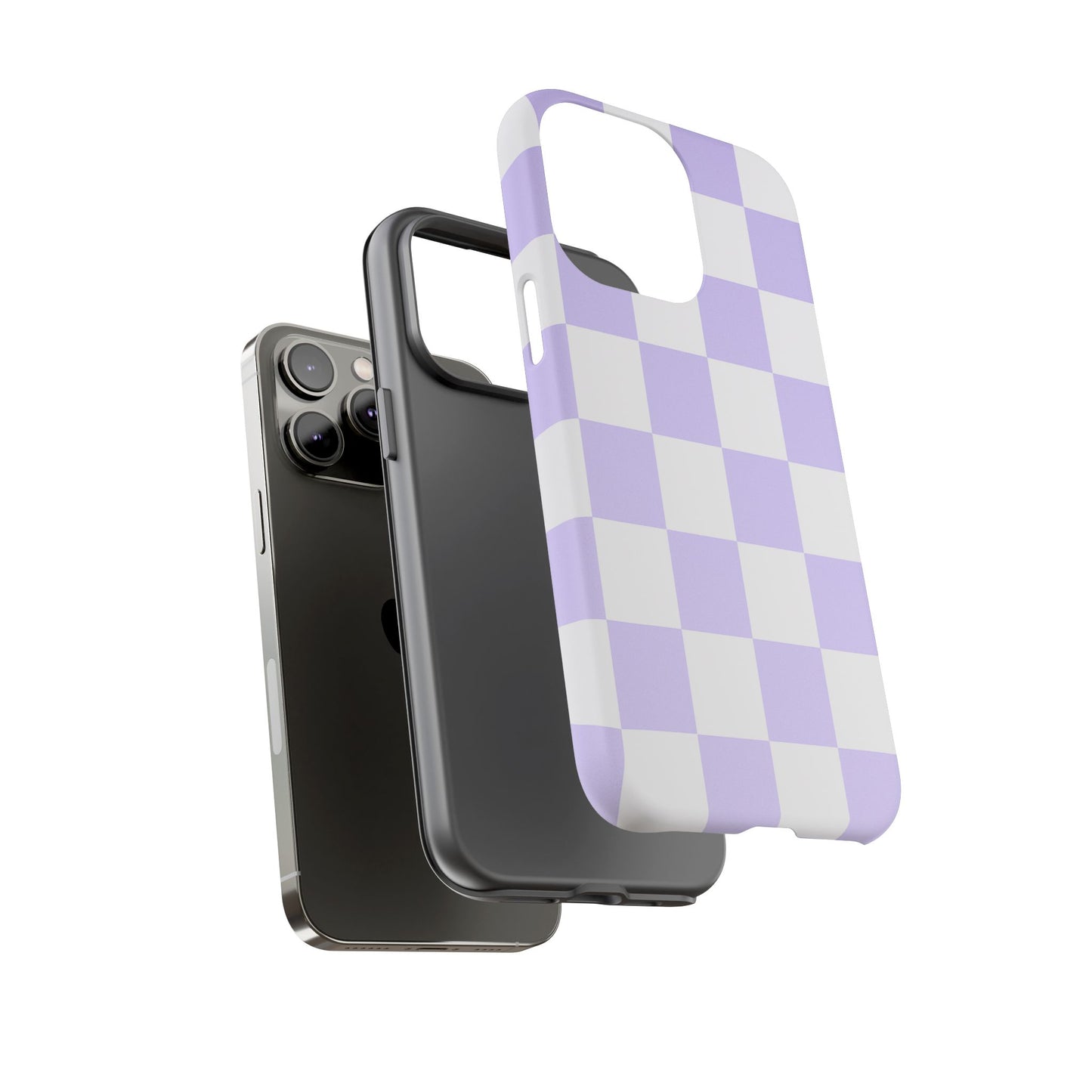 Lavender Checkerboard Phone Case | Pastel Aesthetic Checkered iPhone & Samsung Tough Case