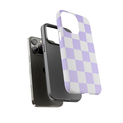 Lavender Checkerboard Phone Case | Pastel Aesthetic Checkered iPhone & Samsung Tough Case