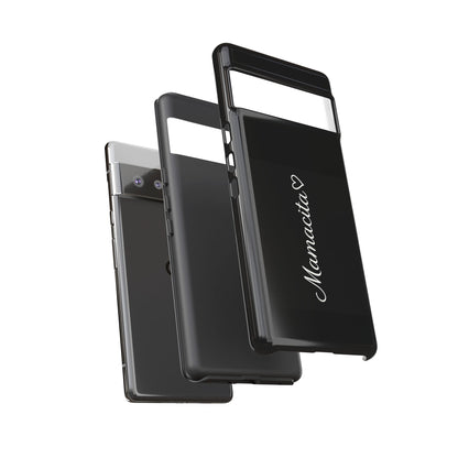 Mamacita Script Phone Case | Minimal Black Tough Case | Sleek Aesthetic Cover