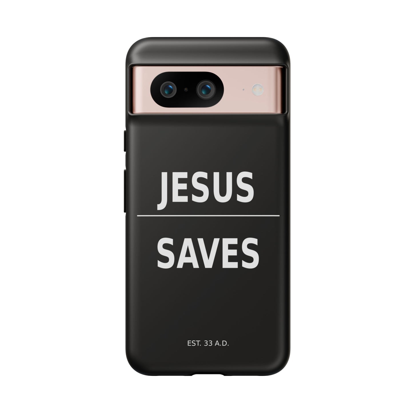 Jesus Saves Phone Case Christian Religious Minimalist Black Tough Cover