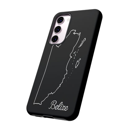 Belize Outline Phone Case – Minimal Country Map Tough Case (iPhone, Samsung, Pixel)