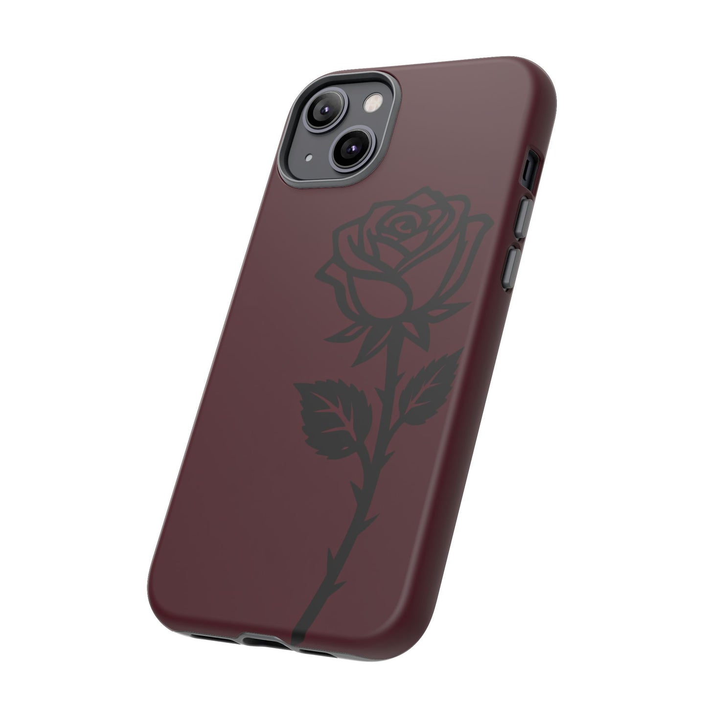 Black Rose Burgundy iPhone Case | Dark Aesthetic Shockproof Protective Cover
