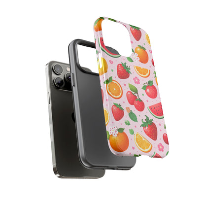 Fruit Phone Case – Tough Shockproof, Strawberry Cherry Citrus Summer Design for Iphone, Samsung Galaxy and Pixel
