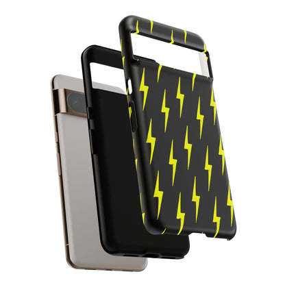 Yellow Lightning Bolt Tough Phone Case | Bold Electric Pattern Case for Iphone, Samsung Galaxy and Pixel