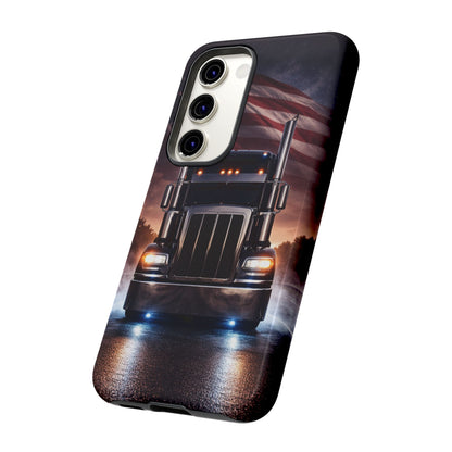 Semi Truck Phone Case American Flag Big Rig Trucker Gift iPhone Samsung