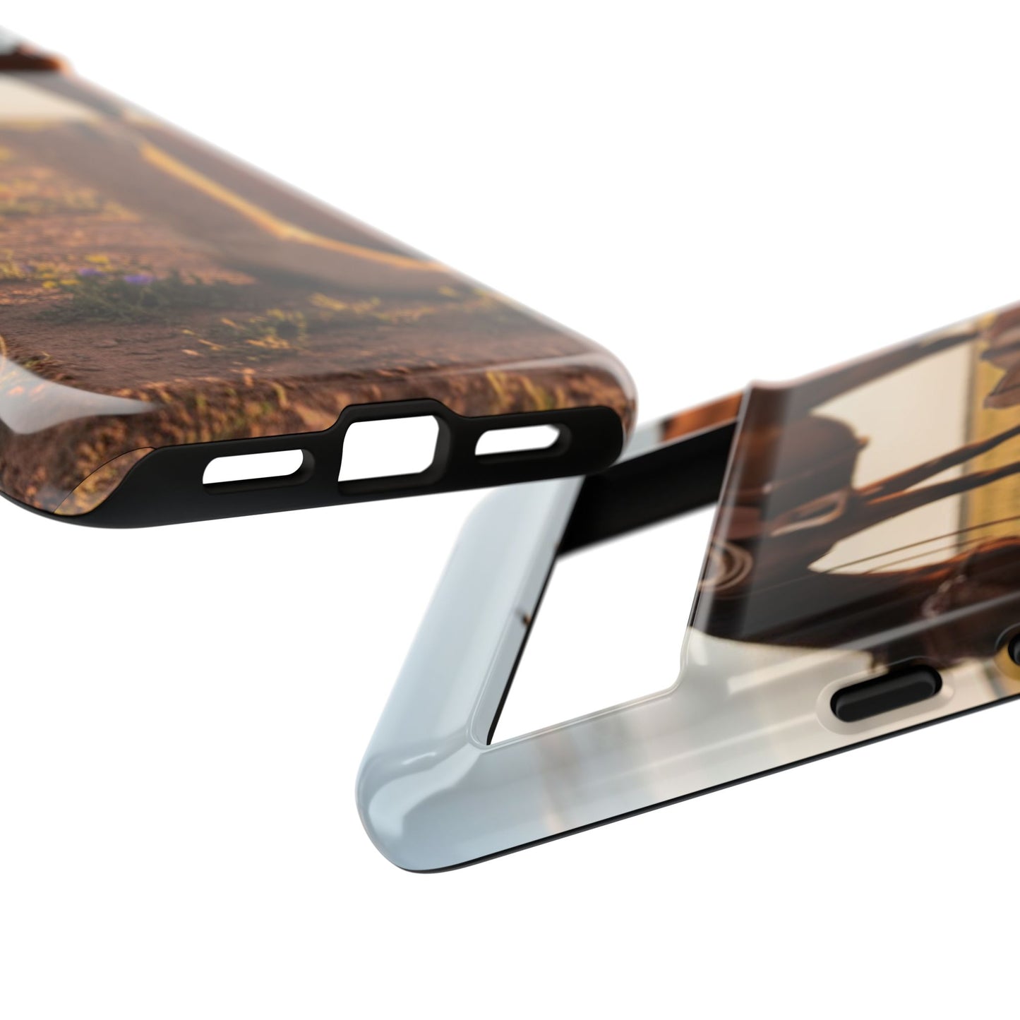 Western Cowboy Boots Phone Case – Rustic Horse Sunset Tough Case (iPhone, Samsung, Pixel)