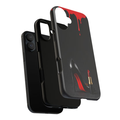 Dark Feminine Red Drip Phone Case – Gothic Glam Tough Cover