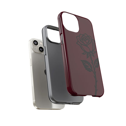 Black Rose Burgundy iPhone Case | Dark Aesthetic Shockproof Protective Cover