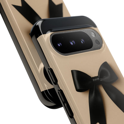 Black Bow Phone Case | Elegant Coquette Bow Design | Chic Neutral Tough Case for iPhone & Samsung