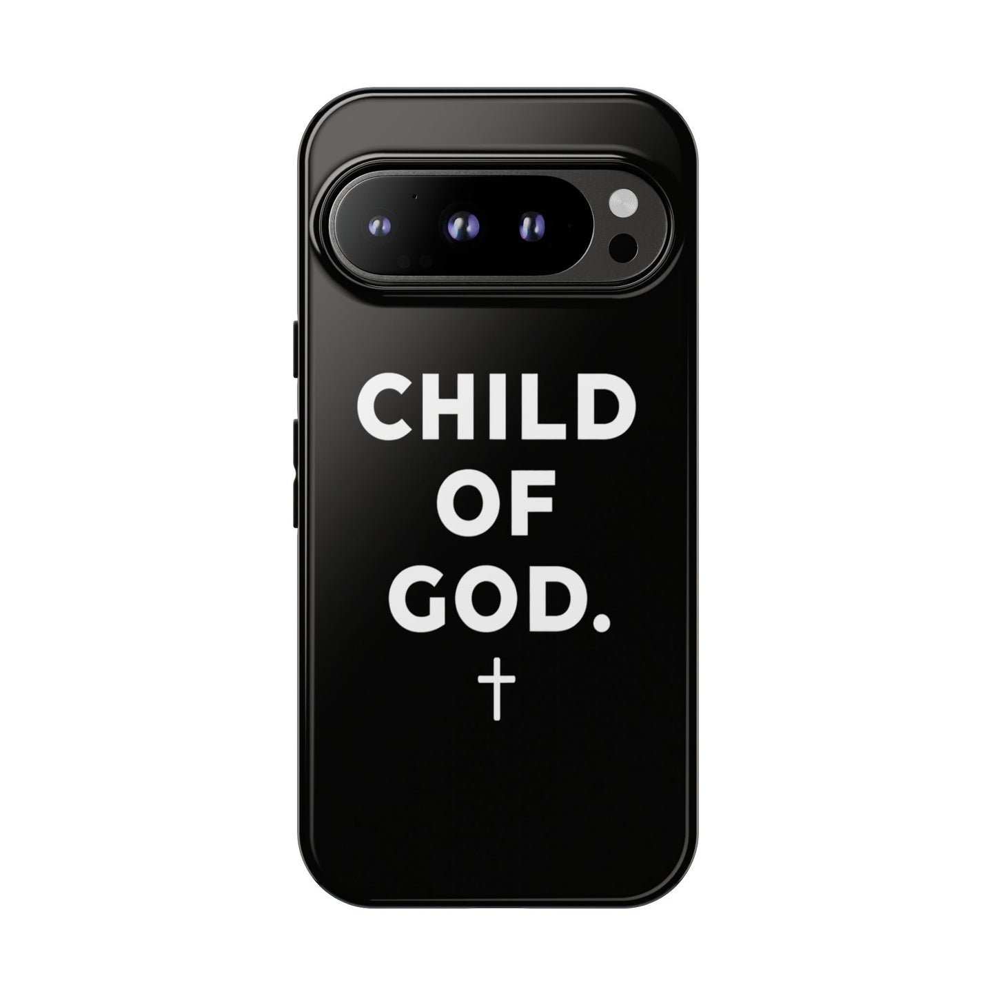 Child of God Phone Case Christian Black Aesthetic Cross Tough Cover